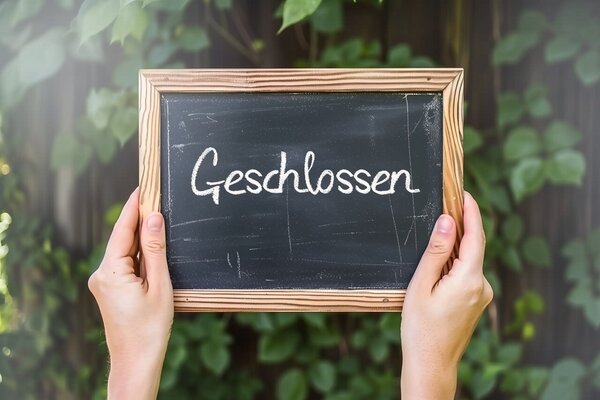 Geschlossen Schild im Grünen